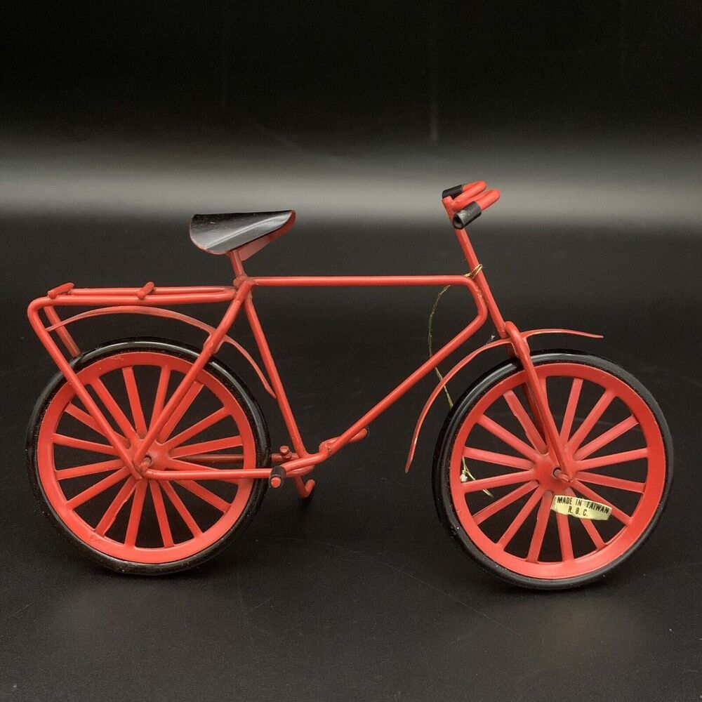 Vintage 6” Red Metal Bicycle Christmas Tree Ornament